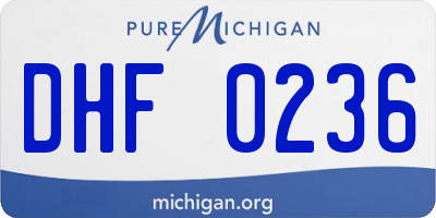 MI license plate DHF0236