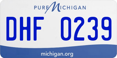MI license plate DHF0239