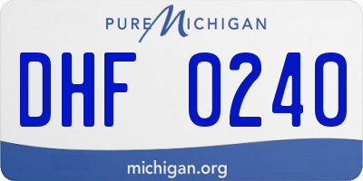 MI license plate DHF0240