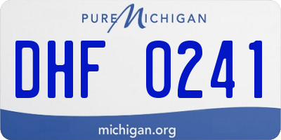 MI license plate DHF0241