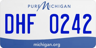 MI license plate DHF0242