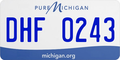 MI license plate DHF0243
