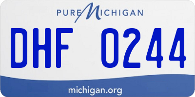 MI license plate DHF0244