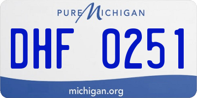 MI license plate DHF0251