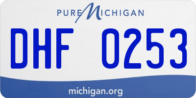 MI license plate DHF0253