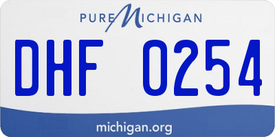 MI license plate DHF0254