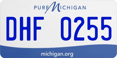 MI license plate DHF0255