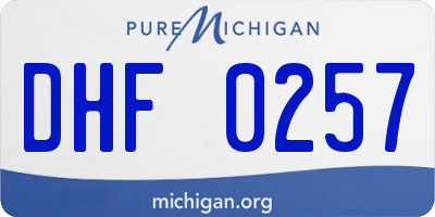 MI license plate DHF0257