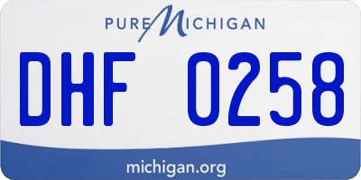 MI license plate DHF0258