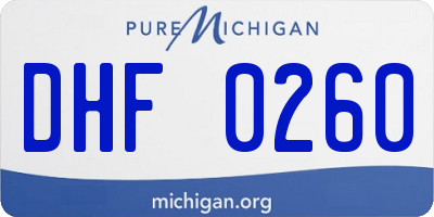 MI license plate DHF0260