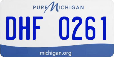 MI license plate DHF0261