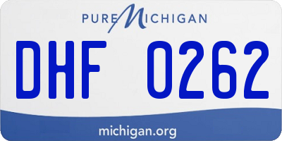 MI license plate DHF0262