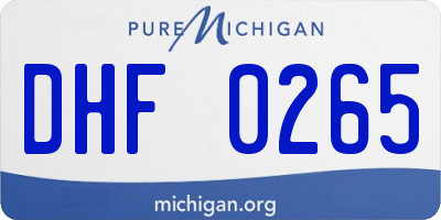 MI license plate DHF0265