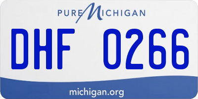 MI license plate DHF0266