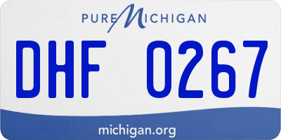 MI license plate DHF0267