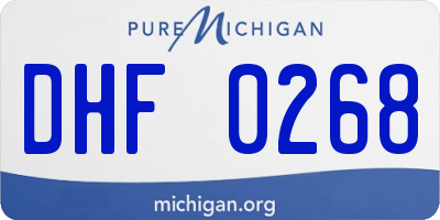 MI license plate DHF0268