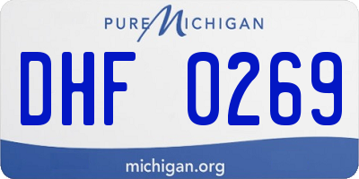 MI license plate DHF0269