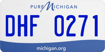MI license plate DHF0271