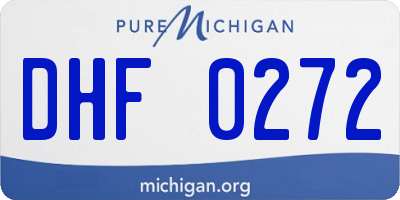 MI license plate DHF0272