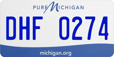 MI license plate DHF0274