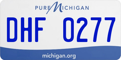MI license plate DHF0277