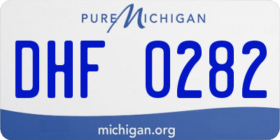 MI license plate DHF0282