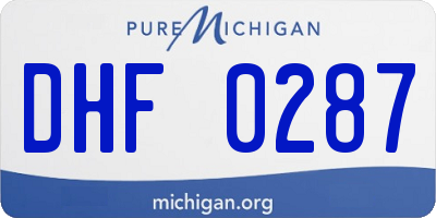MI license plate DHF0287