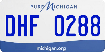 MI license plate DHF0288