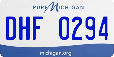 MI license plate DHF0294