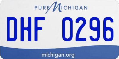 MI license plate DHF0296