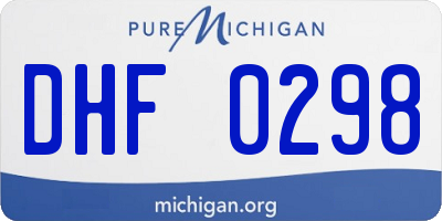 MI license plate DHF0298