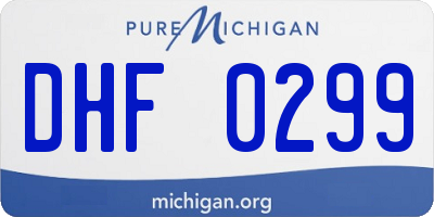 MI license plate DHF0299