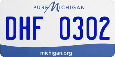 MI license plate DHF0302