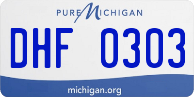 MI license plate DHF0303