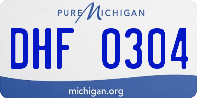 MI license plate DHF0304