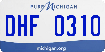 MI license plate DHF0310