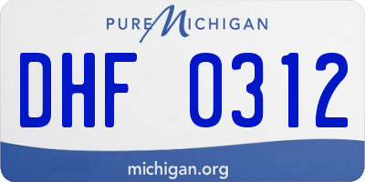 MI license plate DHF0312