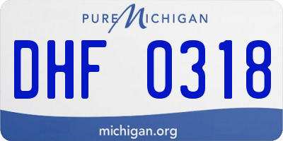 MI license plate DHF0318
