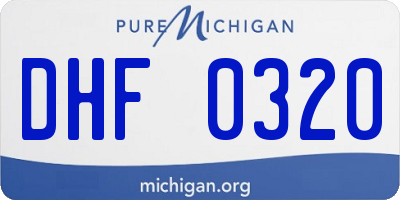 MI license plate DHF0320