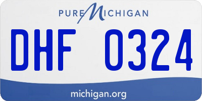 MI license plate DHF0324