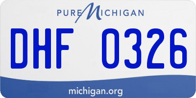 MI license plate DHF0326