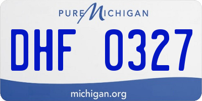 MI license plate DHF0327