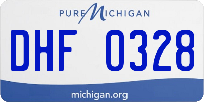 MI license plate DHF0328