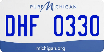 MI license plate DHF0330
