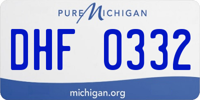 MI license plate DHF0332