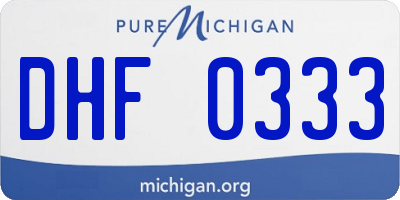 MI license plate DHF0333