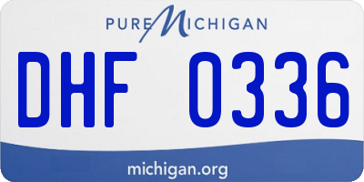 MI license plate DHF0336