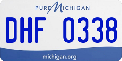 MI license plate DHF0338