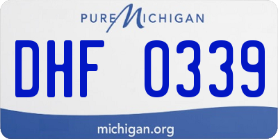 MI license plate DHF0339