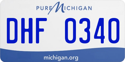 MI license plate DHF0340